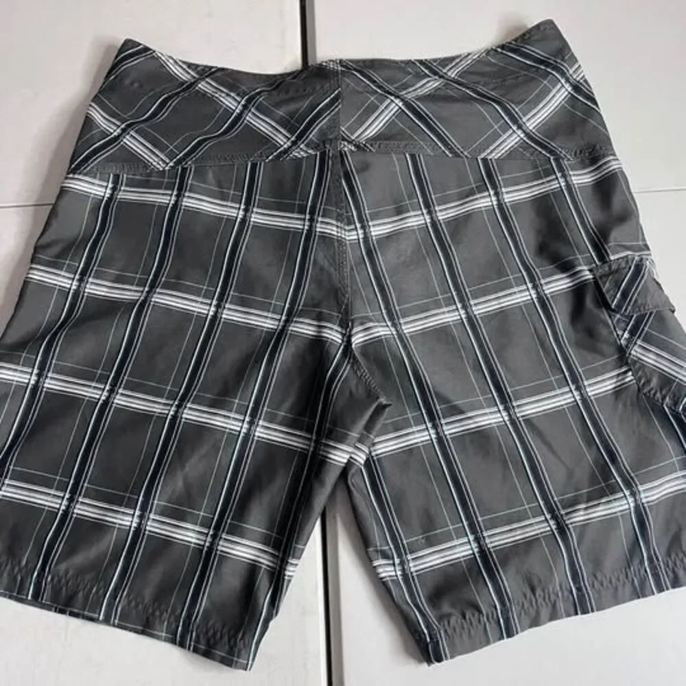 Hurley Plaid Board Shorts grey men’s size 36